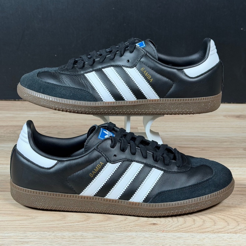 Adidas Samba OG Shoes Men 9.5 Black White Gum Athletic Sneakers B75807